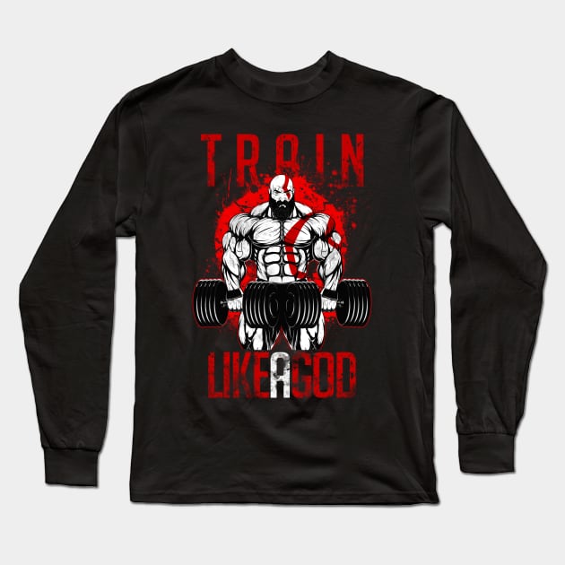 TRAIN LIKE A GOD! Long Sleeve T-Shirt by berserk